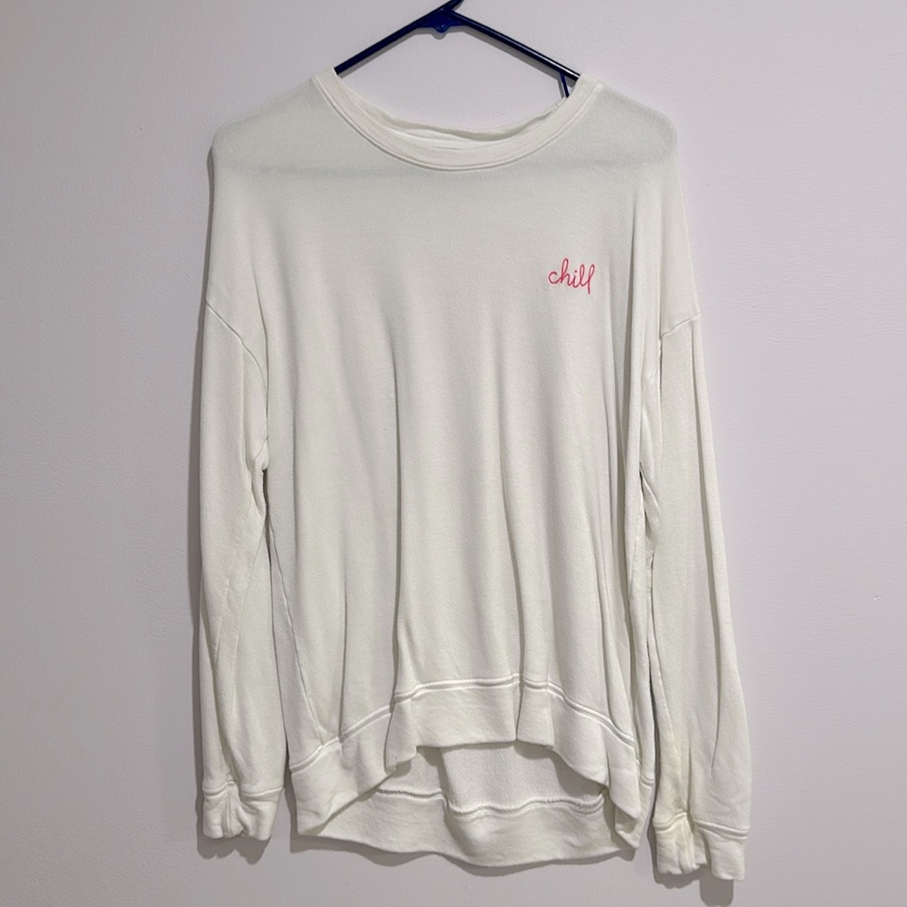 Sundry white, chill sweatshirt